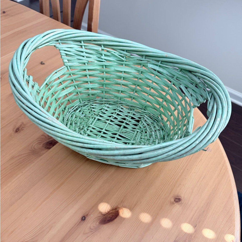 Mint Green Woven Storage Basket - Home Accents